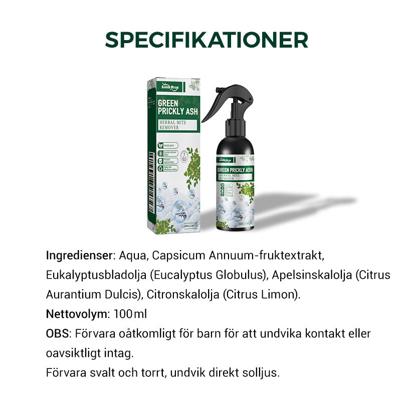 Kraftfull Kvalsterborttagningsspray – Tar bort kvalster, bakterier och lukt