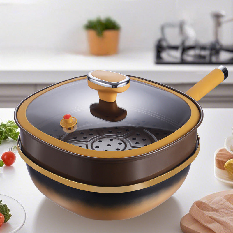 Non-stick-gryta i titanlegering med lock – hållbar och lätt att använda