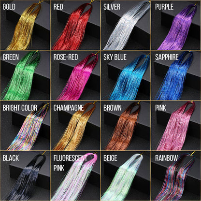 ✨ 16-Pack Glitter Satin Hårslingor – Halva priset
