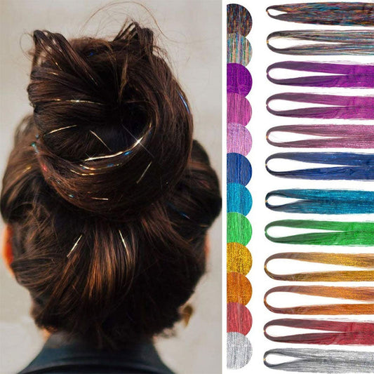✨ 16-Pack Glitter Satin Hårslingor – Halva priset