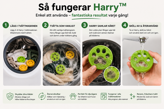 Harry™ – Slipp Djurhår på Kläderna i Tvättmaskinen
