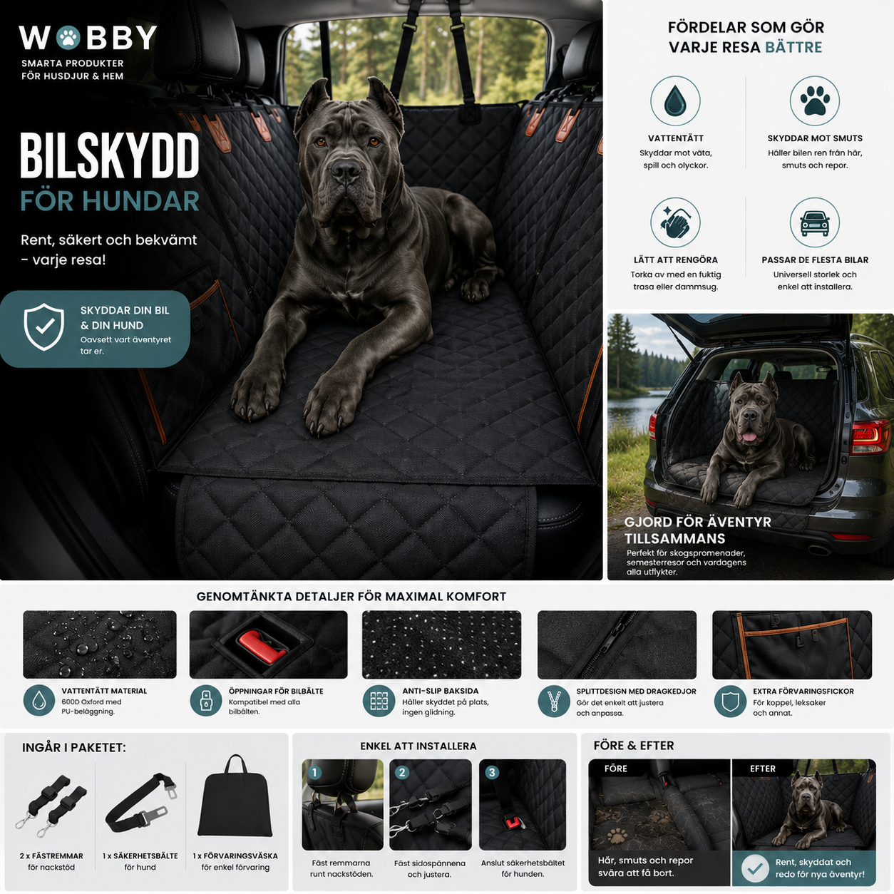 Bilskydd™ – Vattentätt Bilskydd för Hundar