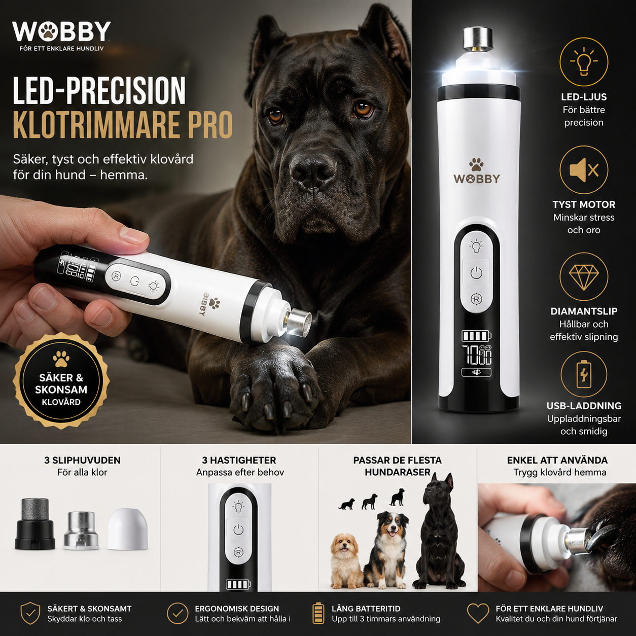 Wobby™ Kloslip Pro – Säker & Tyst Klotrimmer för Hund och Katt