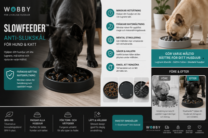 SlowFeeder™ – Anti-Slukskål för Hund & Katt