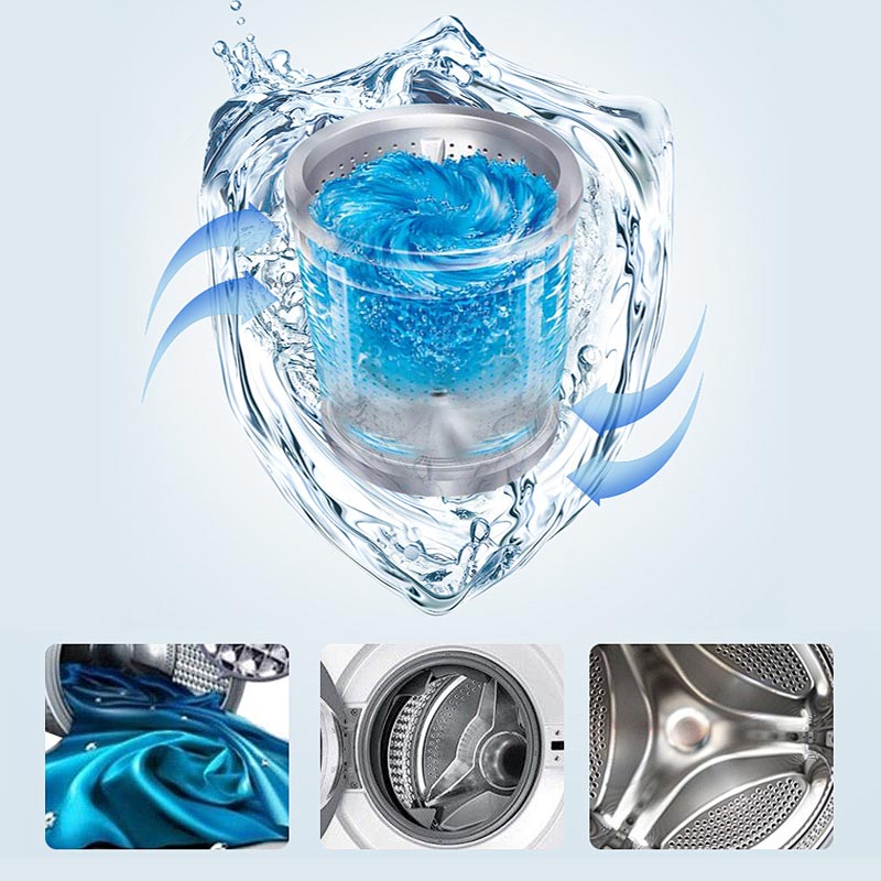 Rengöringsmedel för avkalkning och luktborttagning av tvättmaskinstrumman