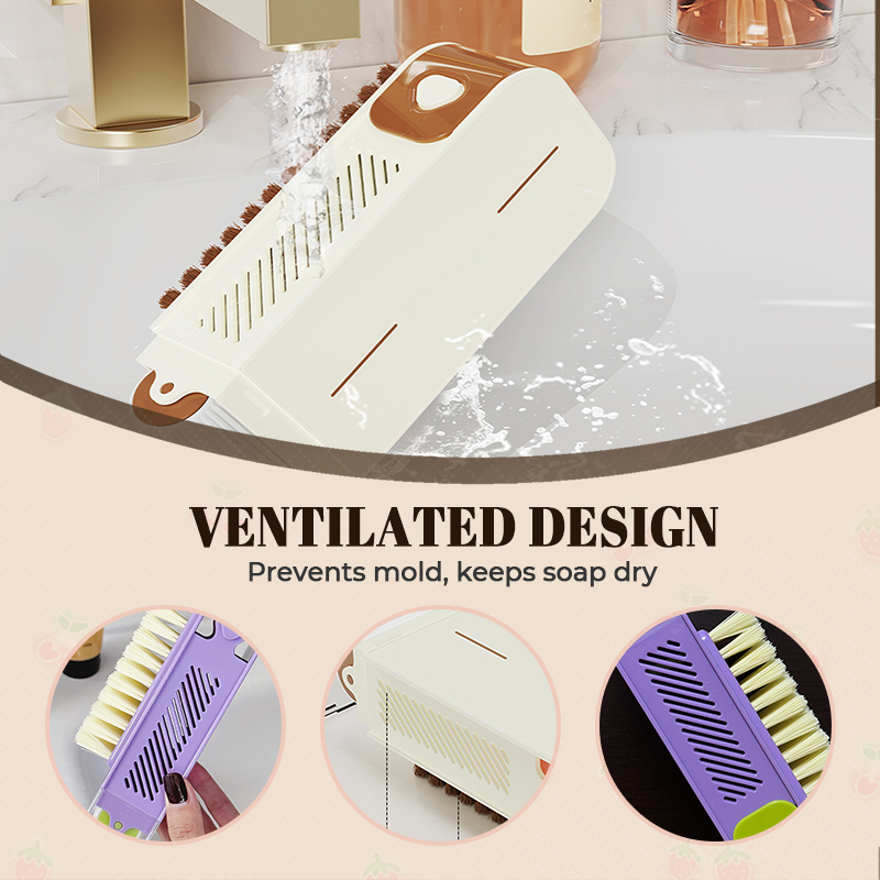 Multifunktionell tvålbox med skrubbfunktion och förvaringsdispenser